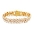 Iced Out Crystal Heart Tennis Miami Cuban Link Chain Bracelet